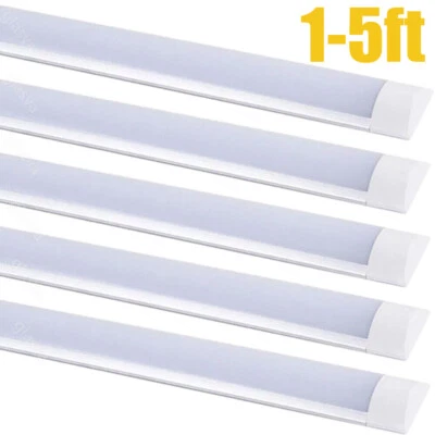 LED Batten Light 6500K Daylight Fluorescent Strip Light Slim Fitting Garage Lamp - Image 1 of 4