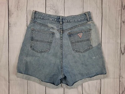 Pantalones Cortos De Colección Años 90 Guess Jeans Denim Mamá Para Mujer Talla 6 28 Hechos en EE. UU. Blanqueados Altos Foto 1 de 4