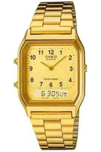 Casio Gold Tone Stainless Dial Analog-Digital Watch AQ-230GA-9B-PARTS ONLY - Picture 1 of 2