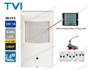 2.4MP HD TVI/CVI/AHD/CVBS 1080P 3.7mm Lens Small PIR Camera DC12V input - Picture 1 of 5