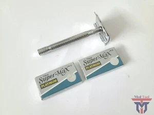 Mens Barber Safety Razor Old Fashioned w/10pcs Double Edge Razor Blades NEW - Picture 1 of 4