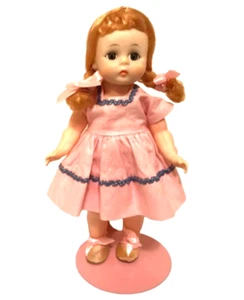 🔥1960s Madame Alexander Bent Knee Pigtail Wendy Pinafore Dress Muffie Nancy Ann - Picture 1 of 23