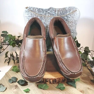Mocasines informales cómodos de cuero marrón para hombre Dr. Scholl's talla 10D - Imagen 1 de 10