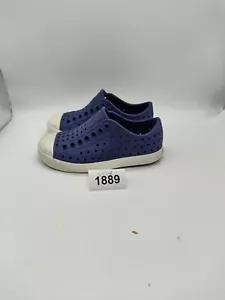 Native Jefferson Kids/Junior Regatta Blue Shell White Slip On Shoes Sz C8 #1889 - Picture 1 of 7