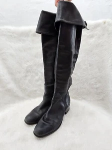 POUR LA VICTOIRE BOOTS WOMENS SIZE 7 BLACK LEATHER KNEE HIGH ZIPPER STRAP BUCKLE - Bild 1 von 15