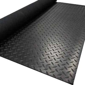 Heavy Duty Chequered Rubber Floor Garage Matting Industrial Work Van Shed 1.5m - Picture 1 of 3