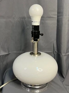 Retro Style White Glass Bubble Lamp, Works Great! - Picture 1 of 6