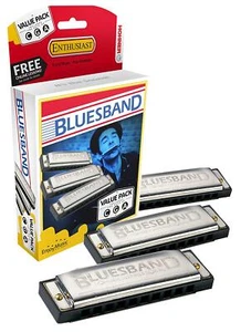 Hohner Blues Band Armónica Bluesband Valor Paquete de 3 Clave de Do G A - Imagen 1 de 3