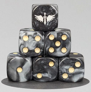 Angels Of Death Dice Set – Custom Resin D6 for Wargames, RPG & Tabletop Gaming - Picture 1 of 4