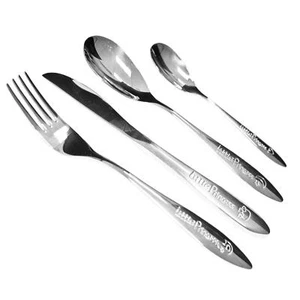 Placcato Argento Set Posate 4 Pezzi Bambino Ricordi Scatola - Piccola - Foto 1 di 4