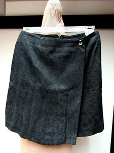 VTG ALL THAT JAZZ Flat Front Skort Shorts Pinstripe Charcoal Gray Black 9/10 EUC - Picture 1 of 9