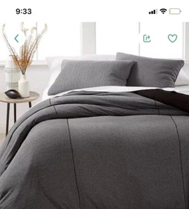 Calvin Klein Home Modern Cotton Ray Duvet, Full/Queen, Black/Cream - Picture 1 of 4