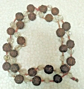 INDIA CUENTAS ANTIGUAS RUDRAKSHA / CUENTAS LORD SHIVA ORIGINALES 24 CUENTAS EN UNA CADENA - Imagen 1 de 2