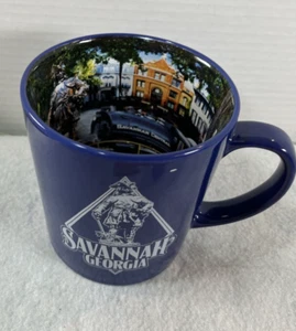 Savanna Georgia Souvenir Mug   Scene Inside. Blue Ceramic 4.25" - Picture 1 of 13