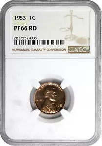 1953 Lincoln Cent NGC PF66RD Red Proof - Picture 1 of 3