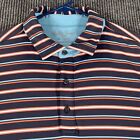 Bobby Jones X H20 Mens Xl Extra Large Blue Striped Short Sleeve Golf Polo Shirt