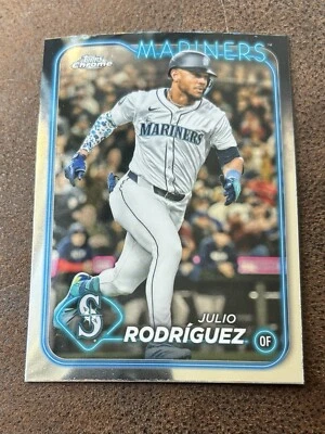 2024 Topps Chrome Julio Rodriguez Lids Mitchell & Ness Variation SP #49 - Image 1 of 2