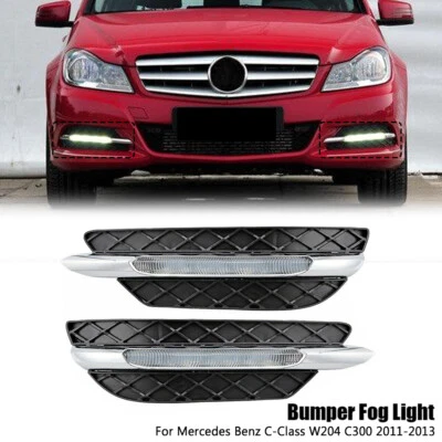 LED DRL Daytime Running Light Fog Lamp For 2011-2013 Mercedes Benz W204 C-Class - Image 1 of 4