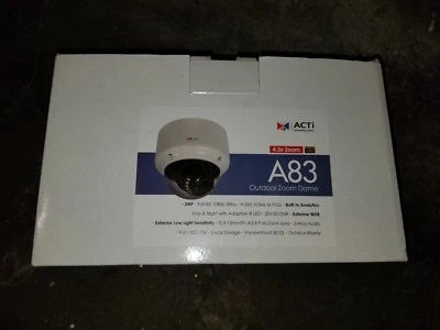 ACTi A83 2MP Outdoor Zoom Dome, D/N, Adapt IR, Basic WDR,  - Image 1 of 3