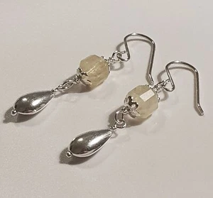 Facettierte Citrin 925 Sterlingsilber lange Tropfen Ohrringe - Bild 1 von 7