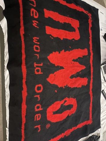 N.W.O. New World Order Black & Red Wolfpack Throw Blanket 58x49” Cover