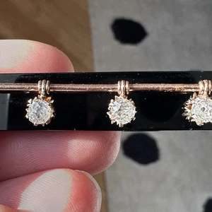 Antike alte europäische Brosche mit Diamanten im Kissenschliff - Bild 1 von 15