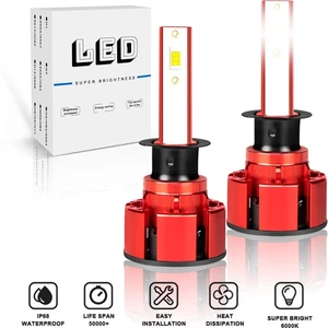H1 LED Headlight Bulb Combo Kit High Low Beam Super Bright 6000K Focused WHITE - Picture 1 of 6