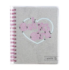 Yoobi Lined Spiral Journal Glitter - Get it Girl - Picture 1 of 1