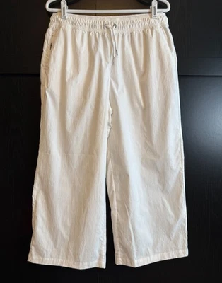 Pantalón corto Athleta para mujer tiro medio medio pierna ancha blanco mediano popelina tirar Foto 1 de 4