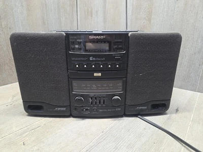 Boombox casete doble CD Sharp vintage WQ-CH600 probado funcionando Foto 1 de 4