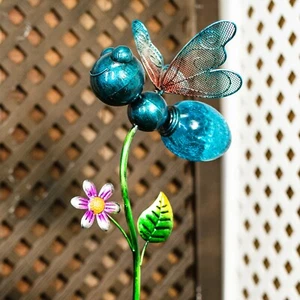 Solar Butterfly Stake Light Blue - Picture 1 of 3