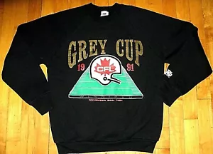 Vintage CFL GREY CUP Championship 90s NEW 1991 Black 50/50 Sweatshirt Size Large - Picture 1 of 2