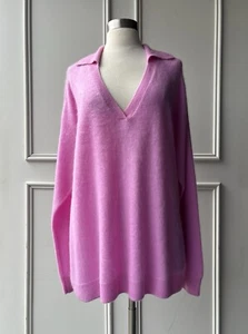 COUNTRY ROAD brushed 100% cashmere polo knit rosetta SIZE: M, 12 $349 BNWT - Picture 1 of 12