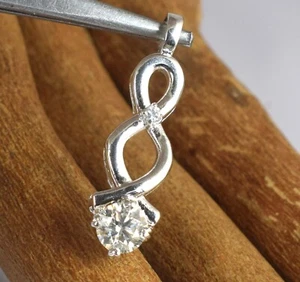 Certificato Bianco Diamante Solitario 1.08 KT Rotondo Taglio Donna Ciondolo New - Foto 1 di 6