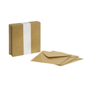 Square Envelopes x50 Kraft Brown 11cm x 11cm For Wedding RSVP Cards - Picture 1 of 1