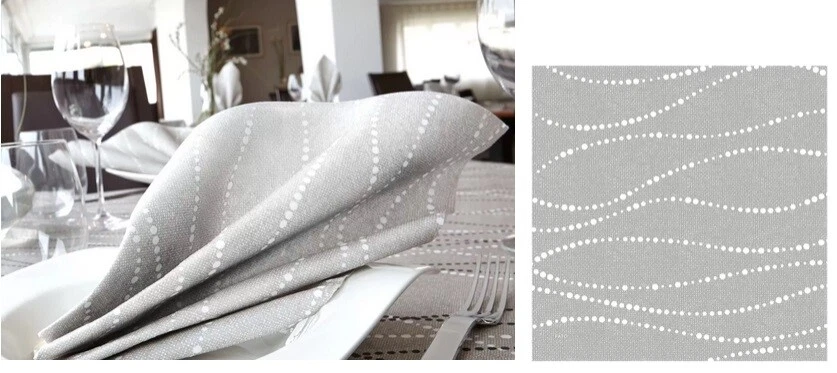 Set 50 Pezzi Tovaglioli da Tavola Carta Simil Tessuto Perle Tortora 40 x 40 cm - Immagine 1 di 1