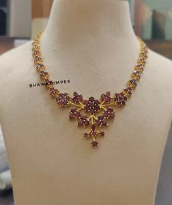 Natural Red Garnet Necklace Jewelry 925 Sterling Silver Anniversary Gift Jewelry - Picture 1 of 3
