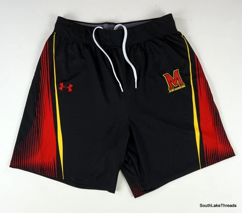 Men's Under Armour MARYLAND TERPS Lacrosse Game Shorts Sz LARGE Cover