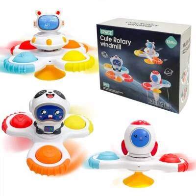 3PCS Baby Fidget Spinner Space With Suction Cup Spin Bath Windmill Play set Toy — 第 1/4 张图片