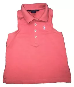 Polo Ralph Lauren Polo Shirt Kids Girls 5 Sleeveless Dusty Rose Pink - Picture 1 of 5