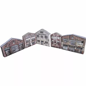 OO Gauge Low Relief Industrial Buildings Set of 5 Easy-Build 1/76 Scale Set 42 - Picture 1 of 8