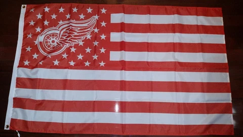 Detroit Red Wings 3x5 American Flag. US seller. Free shipping in the US Cover