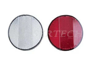 MTB Road City Cruiser Bicycle Bike 2-1/2" Round Reflectors 1 Pair - Picture 1 of 5