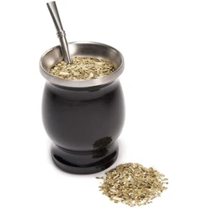 Yerba Mate Gourd Set Double-Wall Stainless Steel Mate Tea Cup and Bombilla S-va - Picture 1 of 11