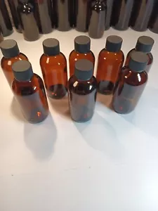 8 New 4OZ Glass Amber Bottles And Lids Perfect for Tinctures - Picture 1 of 12