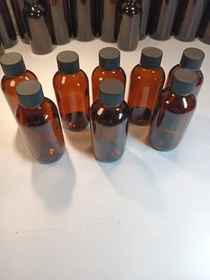8 New 4OZ Glass Amber Bottles And Lids Perfect for Tinctures - Image 1 of 4