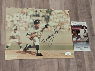 Whitey Ford Signed 8x10 Photo JSA COA HOF New York Yankees World Series - Image 1 of 4
