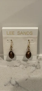 Lee Sands Brown Pearl Earrings - Picture 1 of 2