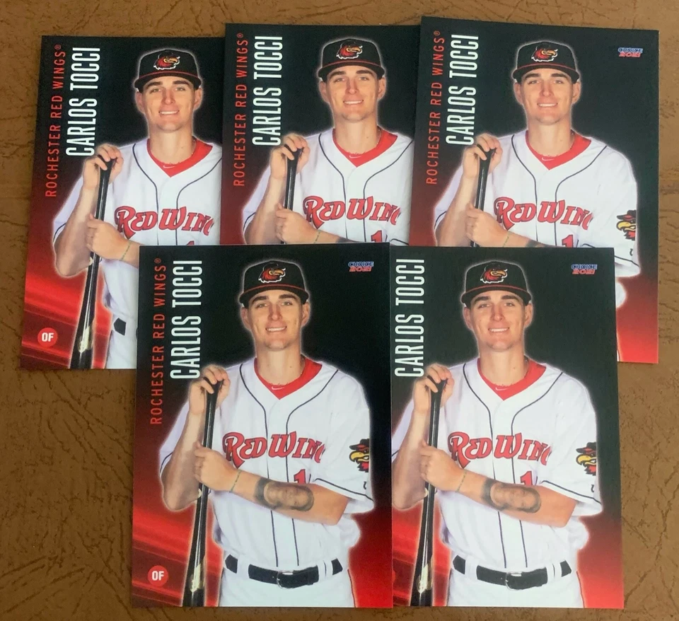 CARLOS TOCCI 5 card lot 2021 Choice Rochester Red Wings - Image 1 of 1