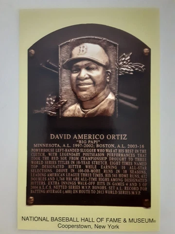 2022 David Ortiz ENGLISH HOF Plaque Postcard Postmark on Induction Day 7/24/22 Cover